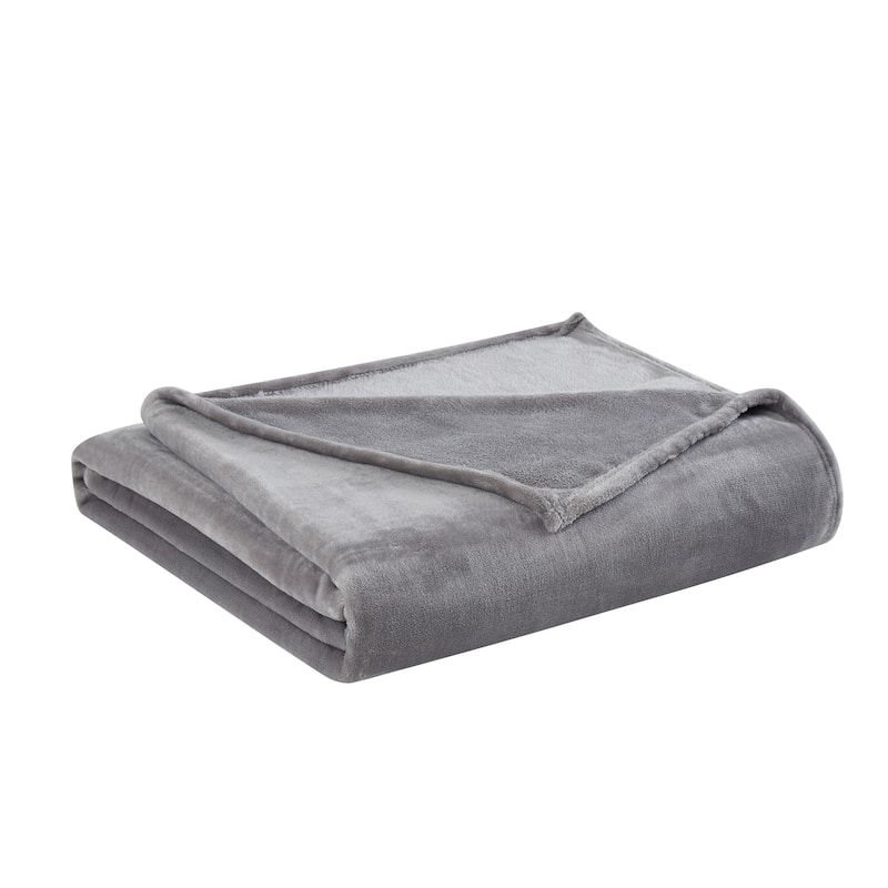 Truly Soft Velvet Plush 50x60 Throw - 50x60 - Grey