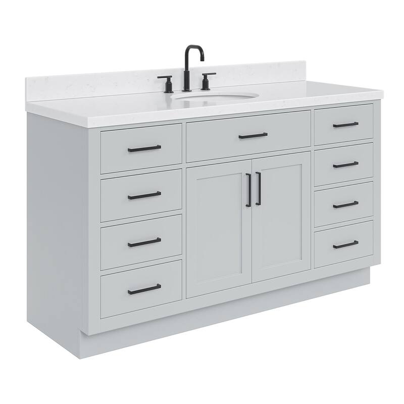 Ariel T060SCQOVO Hepburn 60" Free Standing Single Basin Vanity Set