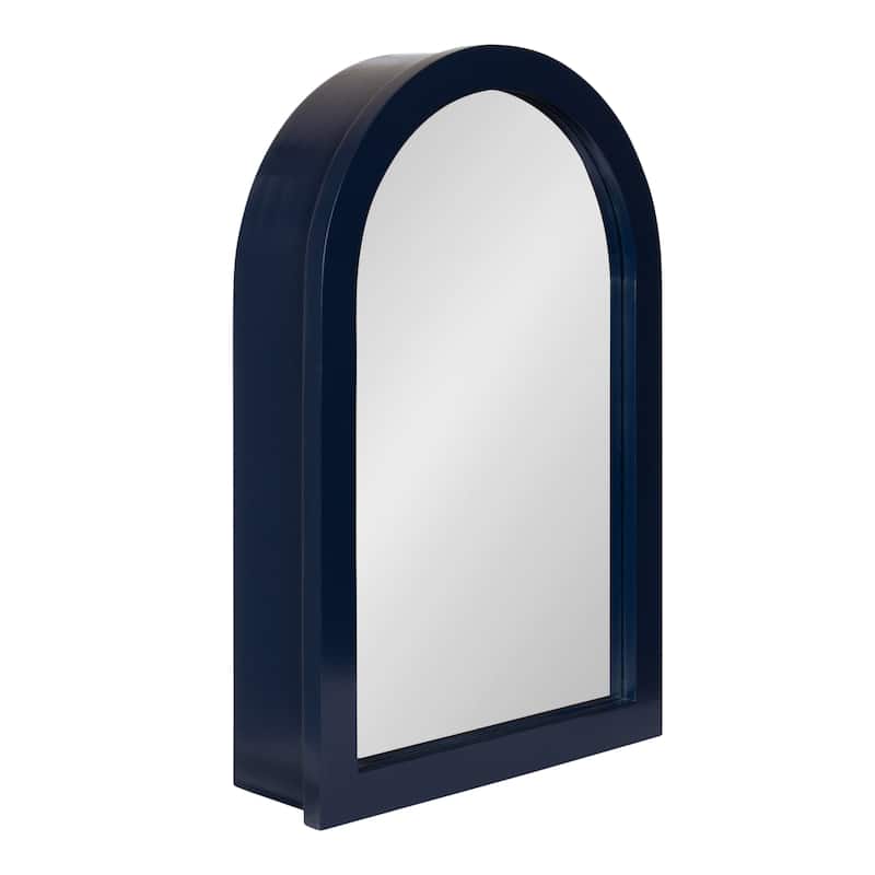 Kate and Laurel Arcott Arch Mirror Vanity Cabinet - 20x6x30 - 20x6x30 - Navy Blue