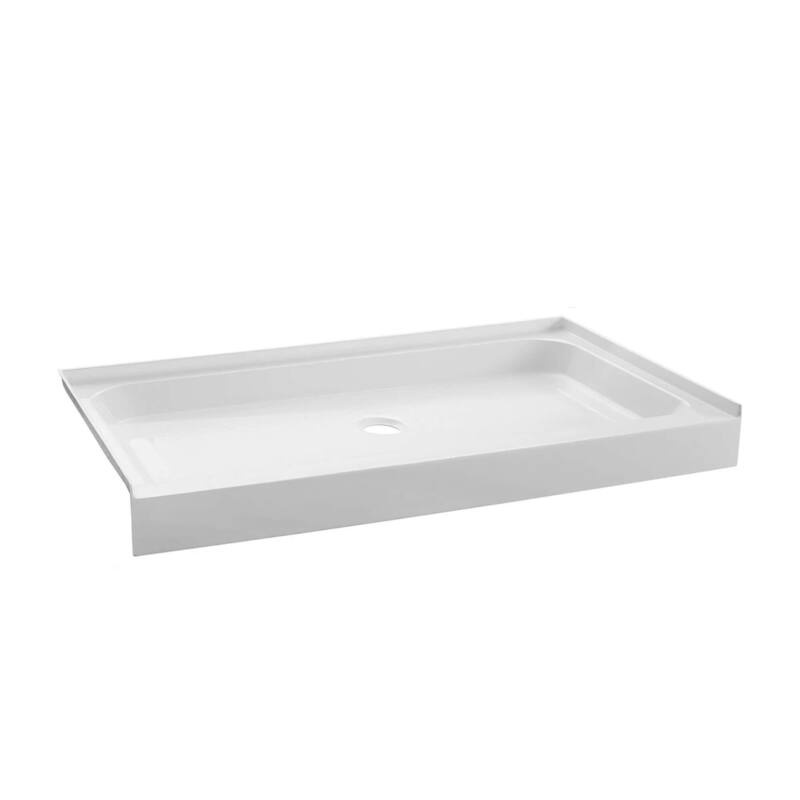 Fine Fixtures Single Threshold Acrylic Shower Base - Non-Slip Textured Surface Shower Floor Pan - 60 X 30