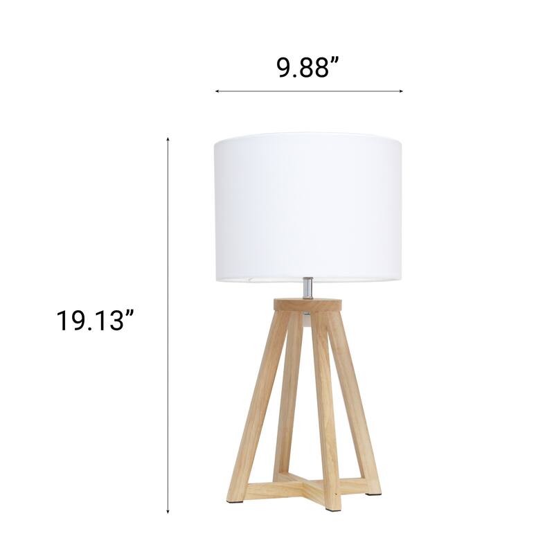 Tripod Table Lamp with Drum Shade - 19" - Brown and White
