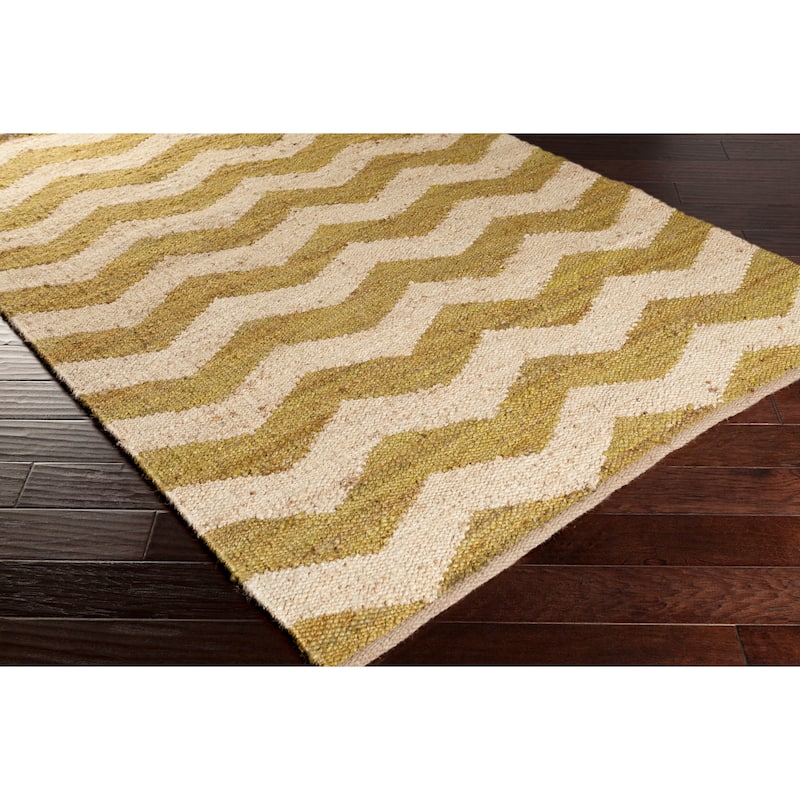 Hand-Woven Madeline Natural Jute Chevron Rug