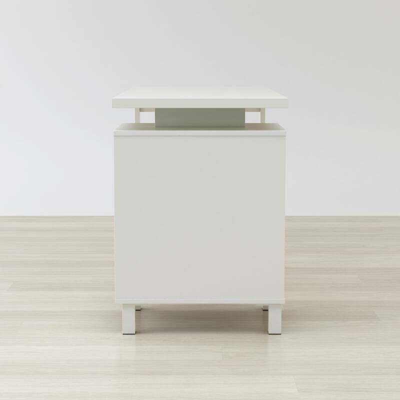 Writing Desk 47 Inch - Modern Computer Study Table for Home Office - White Finish