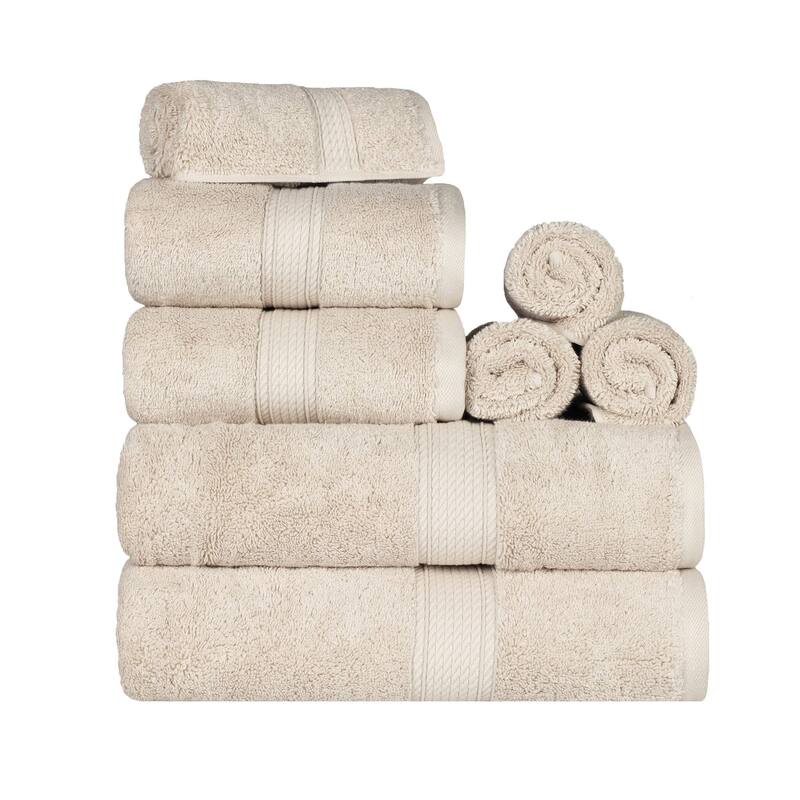 Superior Egyptian Cotton Pile Heavyweight 8-Piece Towel Set