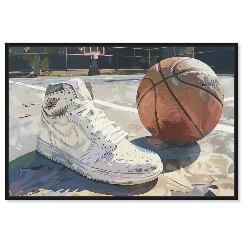 Washed Out Court Canvas by Art Remedy - Black - 54" x 36"