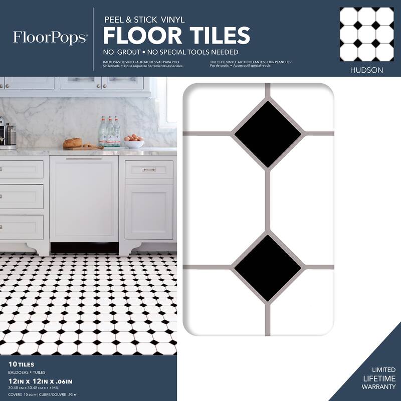 FloorPops Hudson Peel & Stick Floor Tiles