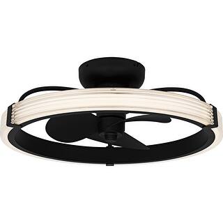 Elrod Integrated LED Matte Black Ceiling Fan Light