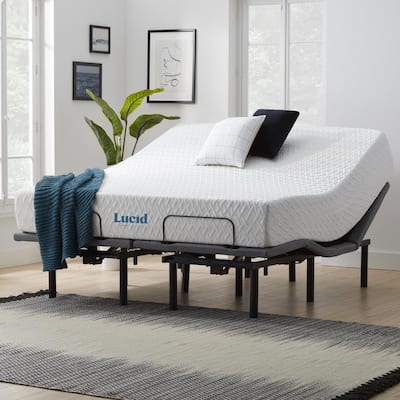 Lucid 12-inch Gel Memory Foam Mattress and Adjustable Base Set