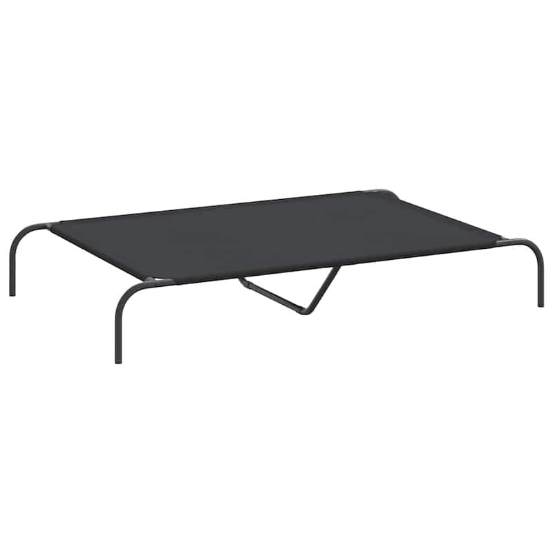 vidaXL Elevated Dog Bed Raised Dog Cot Puppy Sleeping Bed Black Textilene