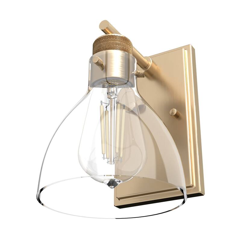 Hunter Van Nuys 1-Light Wall Sconce - Damp Rated - Bathroom, Laundry, Hallway - Transitional, Vintage, Industrial