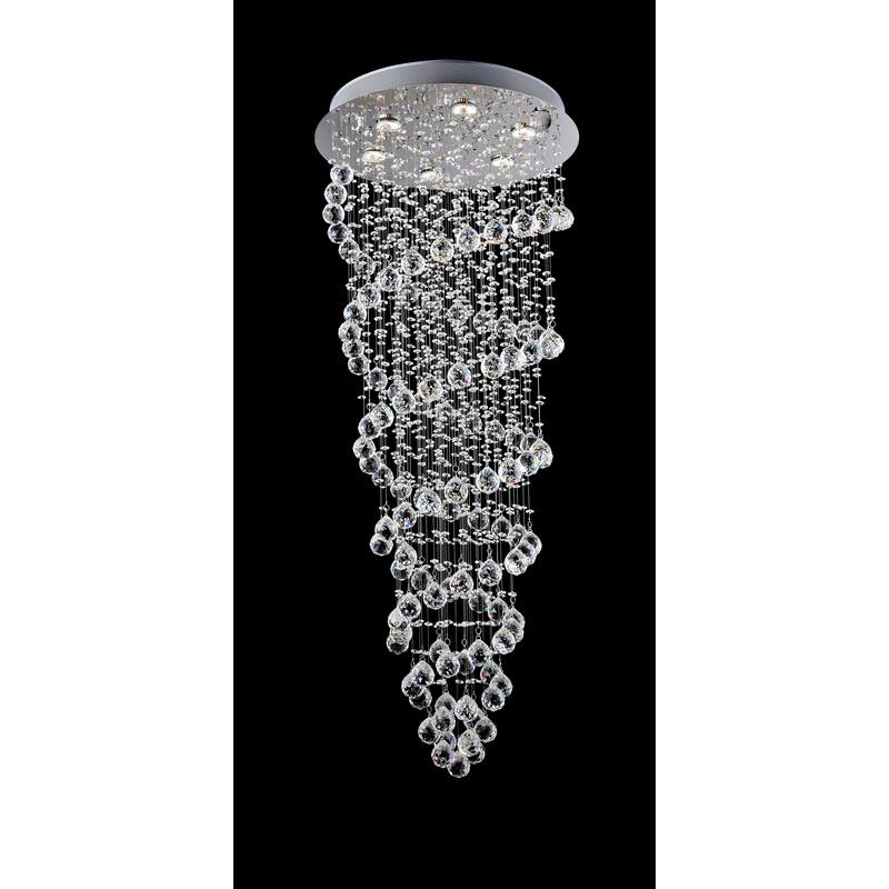 Double Spiral 6 Light Flush Mount With Chrome Finish
