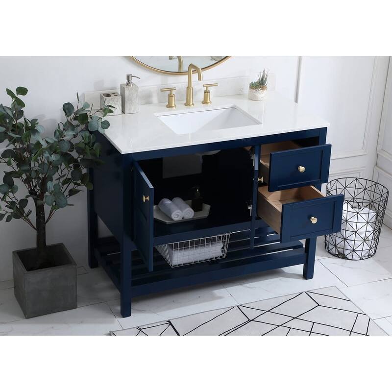 Elegant Lighting VF16442-BS Theo 42" Free Standing Single Basin Vanity