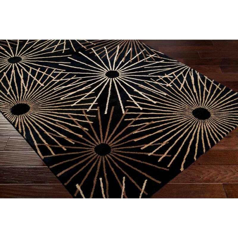 Hand-tufted Brown Contemporary Genrich Wool Abstract Area Rug - 3' x 12' Runner - 3' x 12' Runner