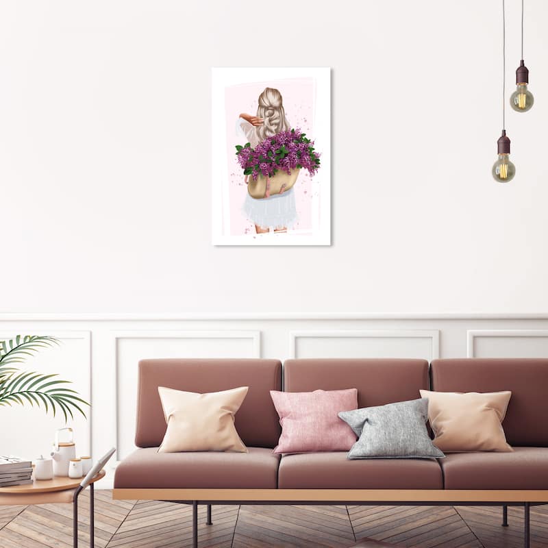 Wynwood Studio Canvas Fashion and Glam Inside my Backpack Pink and Light Pink Shabby Chic Wall Art Canvas Print - 30 x 20