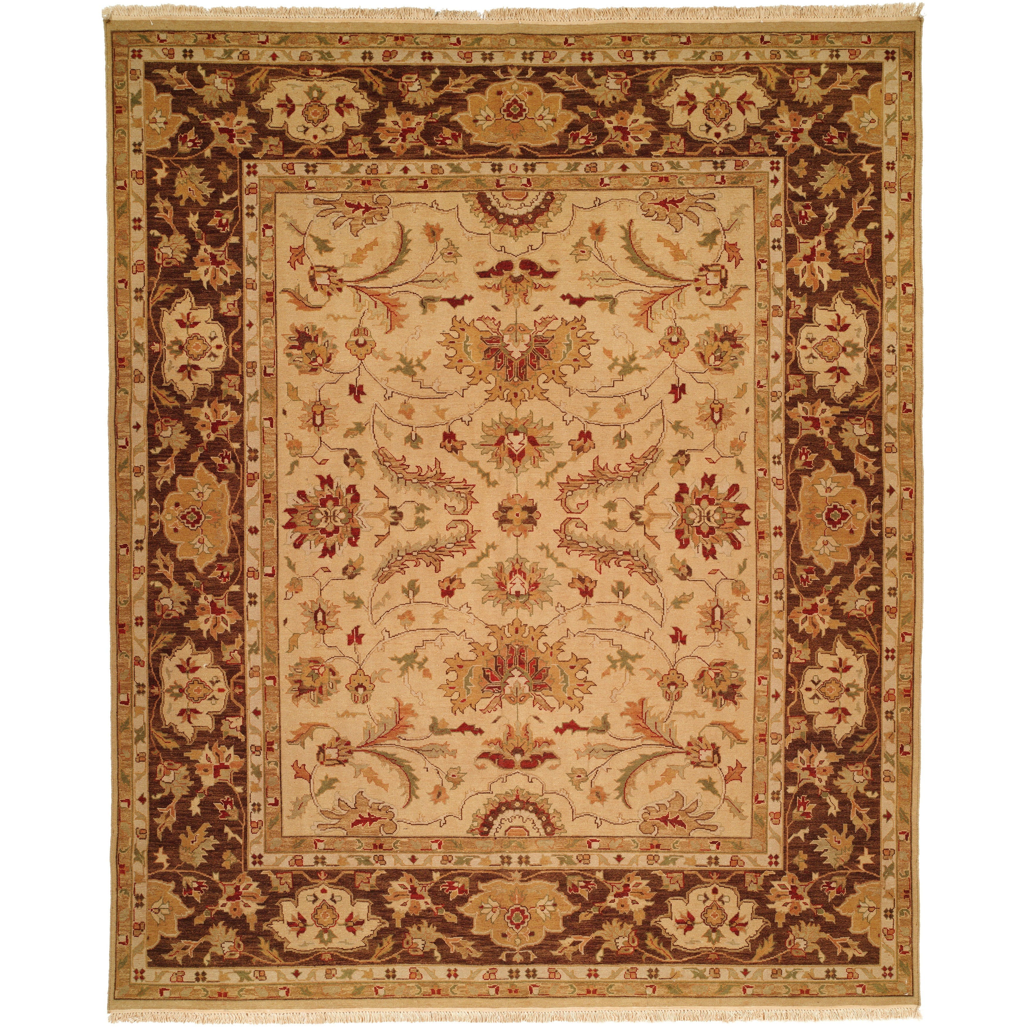 Traditional White Flatweave Wool Area Rug