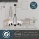 preview thumbnail 5 of 10, Dalton 5-Light Black Round Chandelier, Clear Glass Shade, Pendant Fixture r Dining Table Kitchen Entryway Bedroom Island