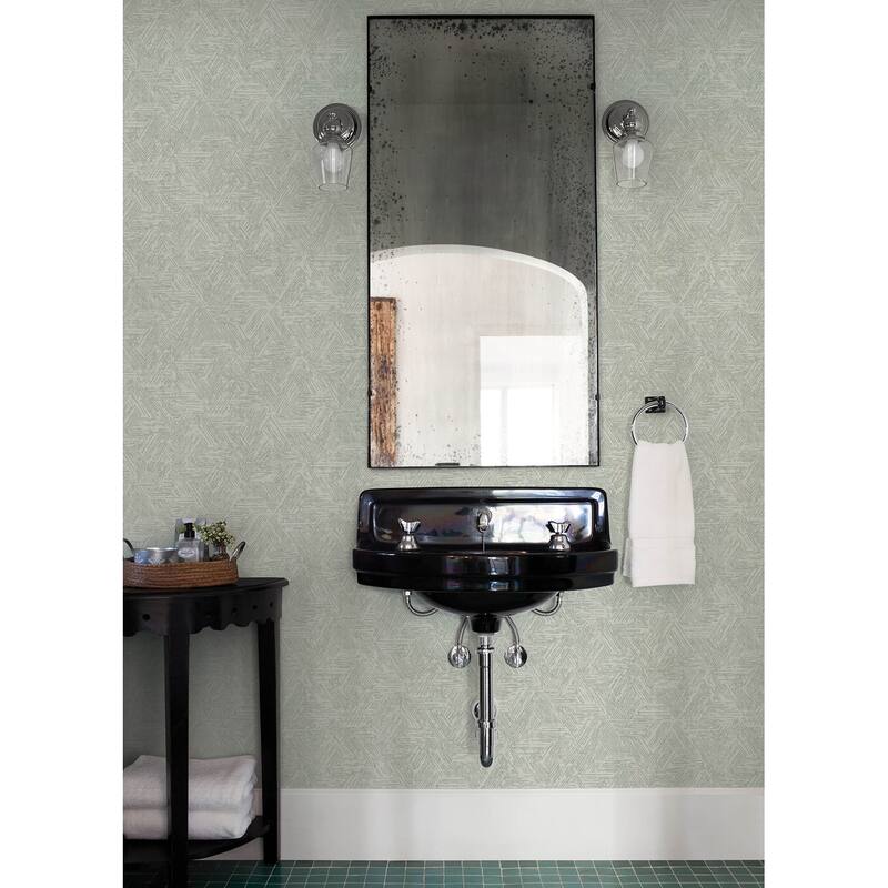 A-Street Prints Retreat Sea Green Quilted Geometric Wallpaper