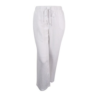 women's plus size black linen pants