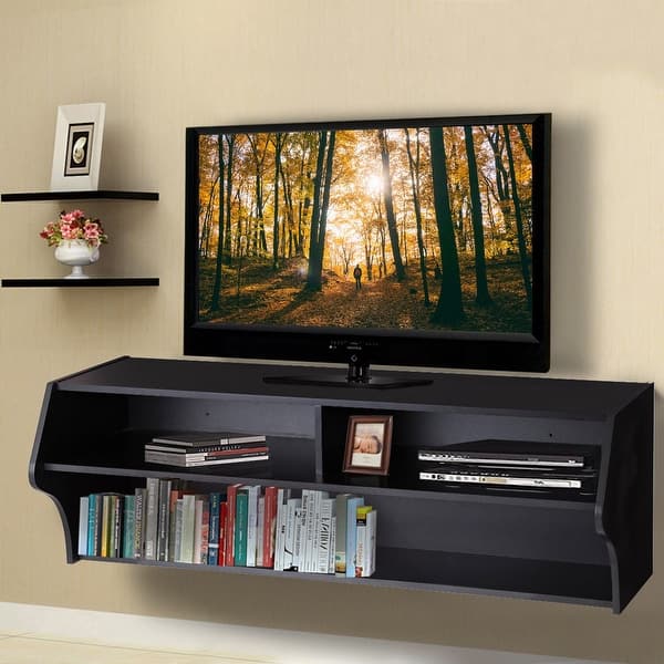 Shop Costway 48 5 Wall Mounted Audio Video Tv Stands Console