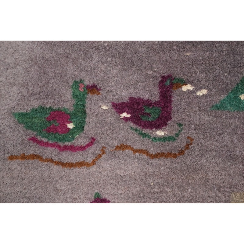 Hand Knotted Oriental 100% Wool Carpet Traditional Floral Pink Art Deco Nichols Area Rug - 11' 4'' X 8' 10''