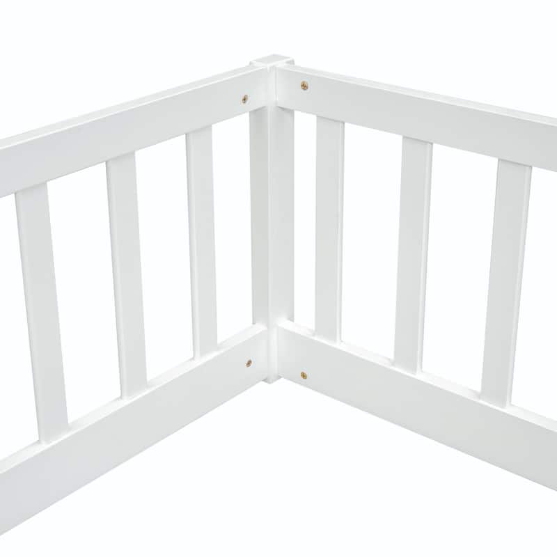 Double Twin Floor Bed with Fence