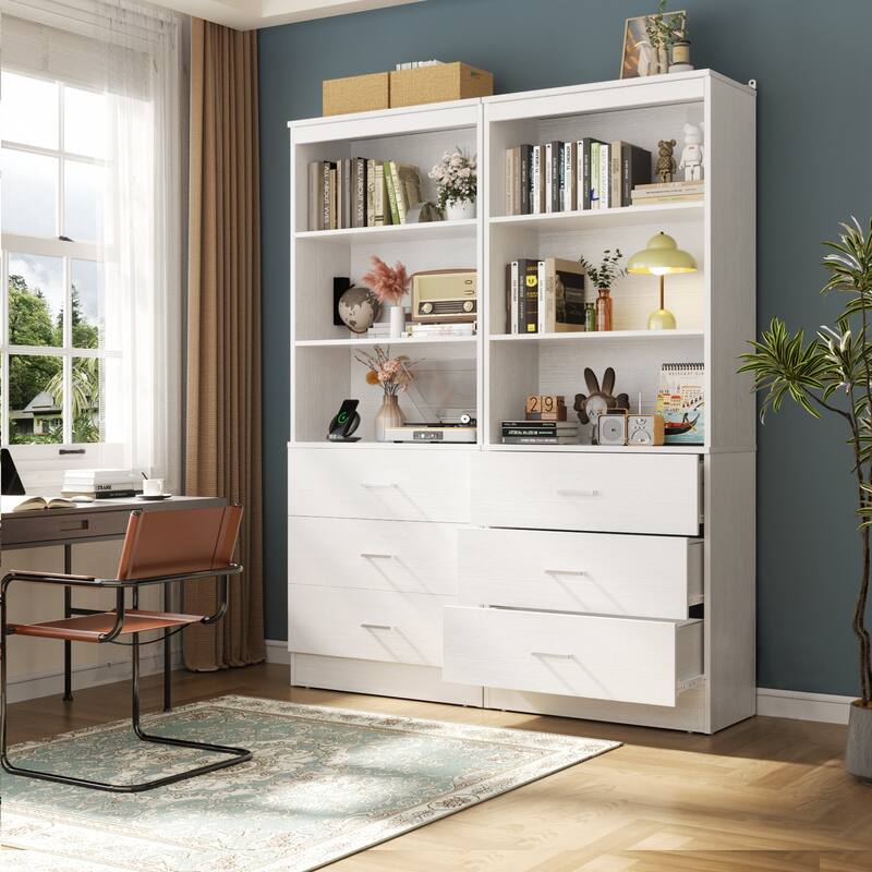 23.6" W Closet System with 3 Wooden Drawers and Storage Shelves, 2FT Sturdy Walk-in Organizer Storage Unit