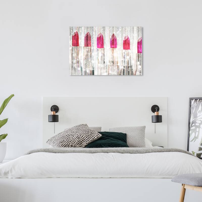 Wynwood Studio Canvas Fashion and Glam Lipstick Collection Snow CUSTOM Gray and Gray Modern & Contemporary Wall Art Canvas Print - 24 x 36