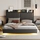 preview thumbnail 2 of 18, Queen Size Floating Platform Bed with Storage, Night Light and USB Charger