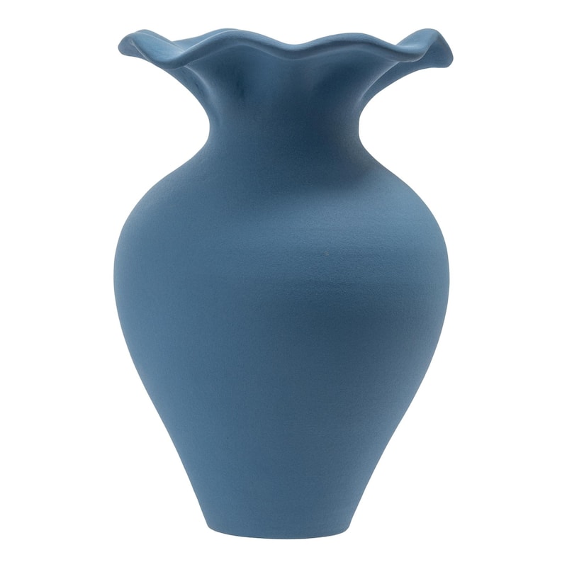 NADAAL STUDIOS Ellison, Large Vase Handcrafted Terracotta, Blue