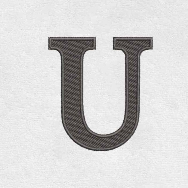 Avanti Linens Wht/Gry Block Monogram Hand Towel - Hand Towel