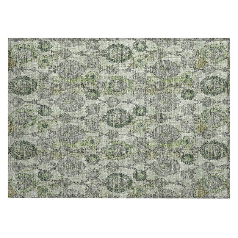 Machine Washable Indoor/ Outdoor Chantille Casual Floral Rug