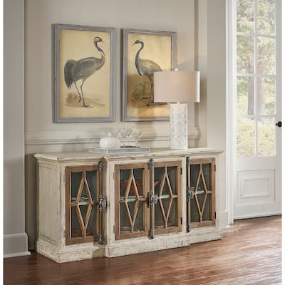 Dove Stalone Shabby Chic 64-inch Glass Front Server