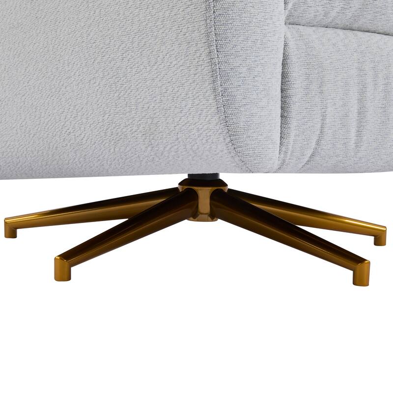 Roomfitters Power Swivel Recliner Chair, Upholstered 360° Swivel Power Recliner with Gold 5-Star Base