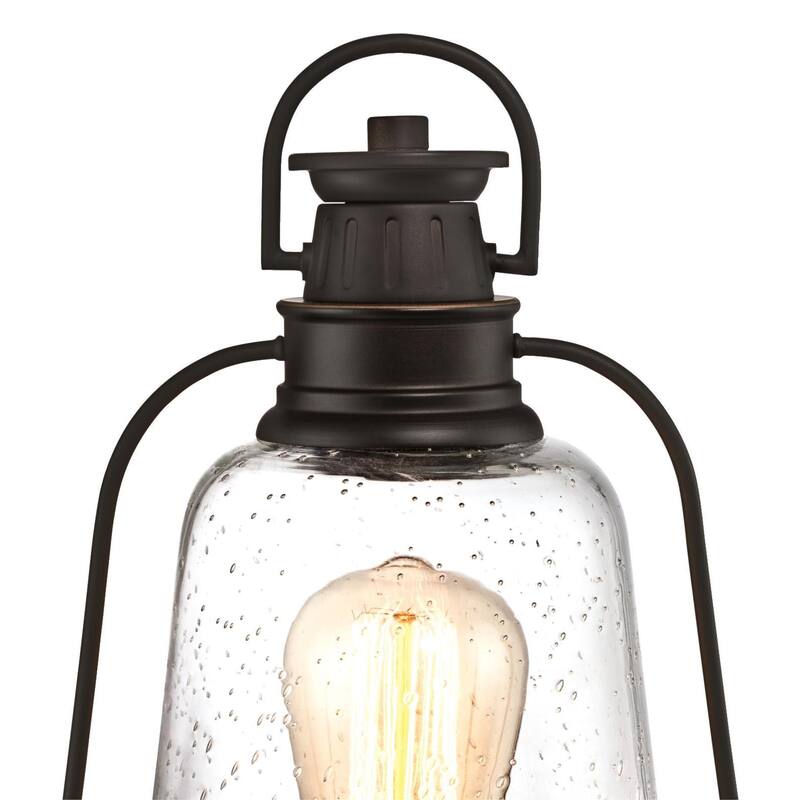 Westinghouse Brynn One-Light Outdoor Post-Top Fixture, Oil Rubbed Bronze Finish with Highlights Finish and Clear Seeded Glass