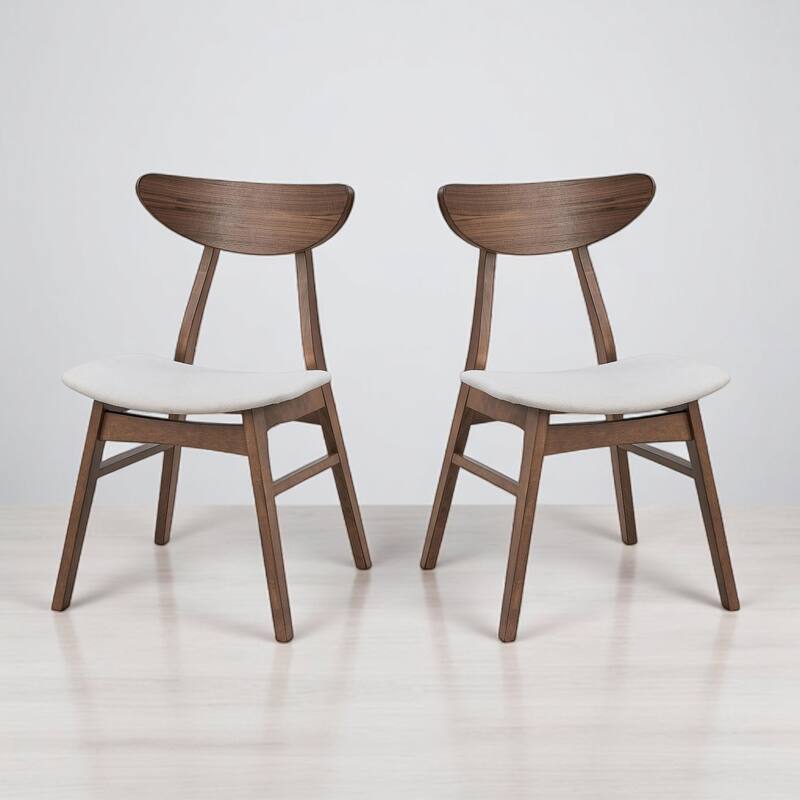 5-Piece Square Dining Table Set for 4, Solid Wood Legs, Upholstered Chairs, Modern Space-Saving Kitchen Furniture, Easy Assembly