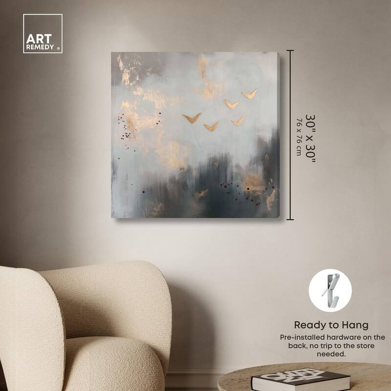 Golden Nebula Canvas by Art Remedy, Gallery Wrapped