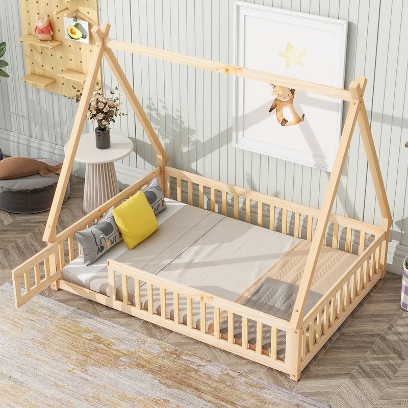 Tent-shaped Floor Bed