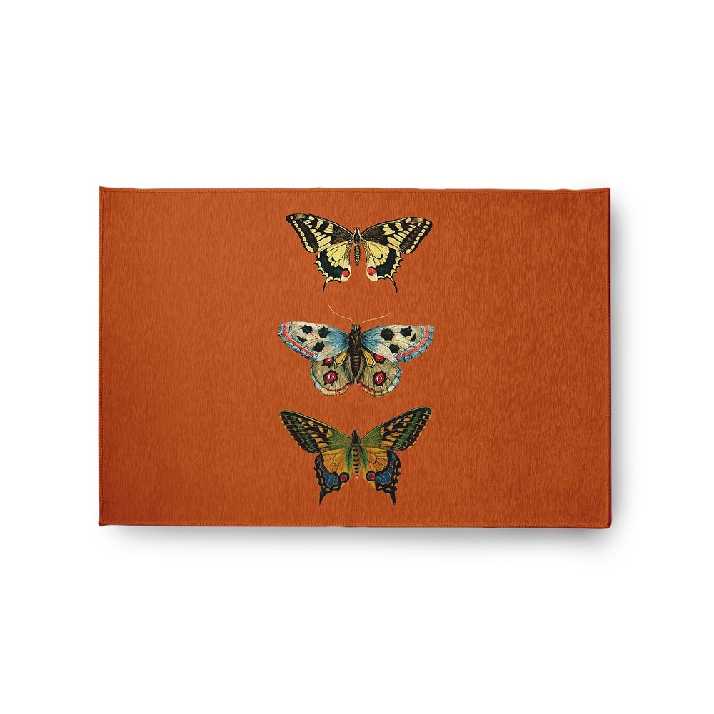 Butterflies Novelty Chenille Area Rug