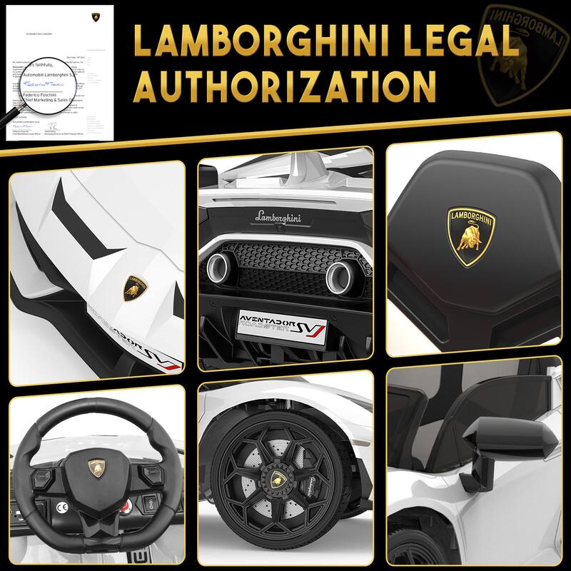 Ride On Car for Kids 12V Lamborghini Licensed Sports Car with Control
