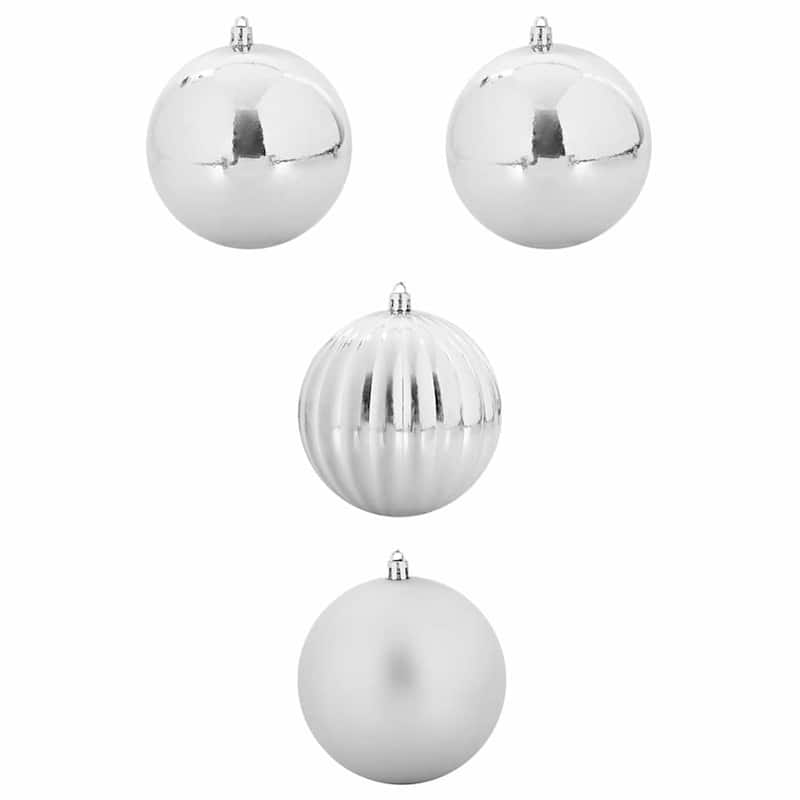 vidaXL Christmas Bauble Set 4 pcs Silver - 7.9 x 7.9 x 7.9