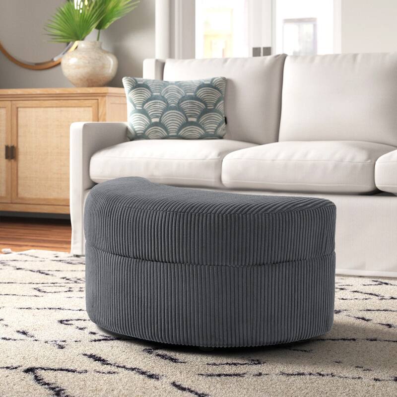 Moon Crescent Storage Upholstered Ottoman