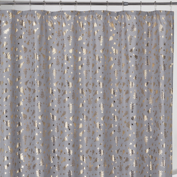 Grey and online gold shower curtain