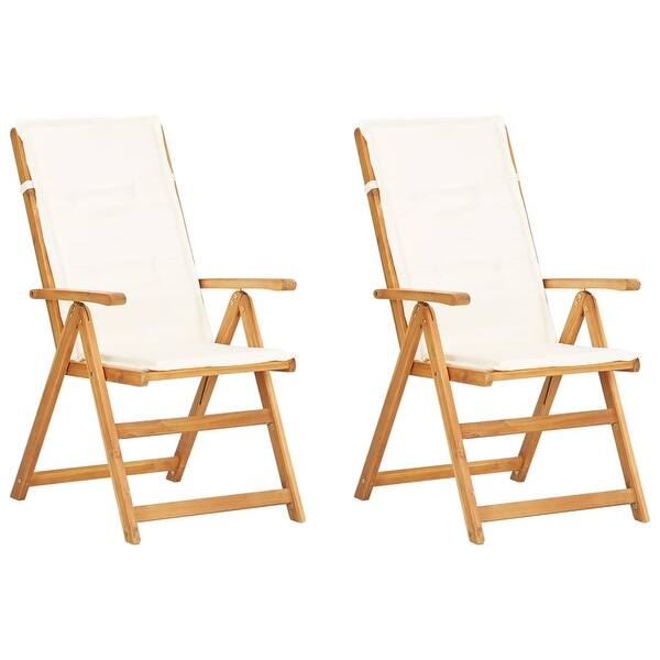 Shop Vidaxl Reclining Garden Chairs 2 Pcs Brown Solid Acacia Wood Overstock 31056462