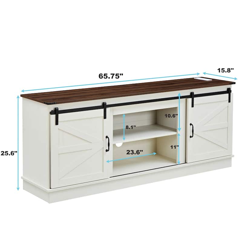 Farmhouse TV stand with outlets