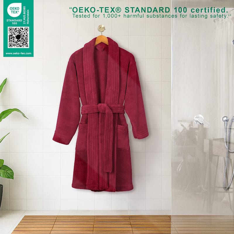 American Soft Linen Women Robe Warm Fleece Woman Bathrobe