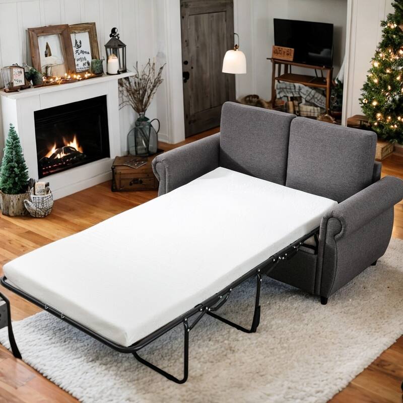 Pull Out Sofa Bed, Loveseat Sleeper with Twin Size, Memory Mattress for Living Room Spaces