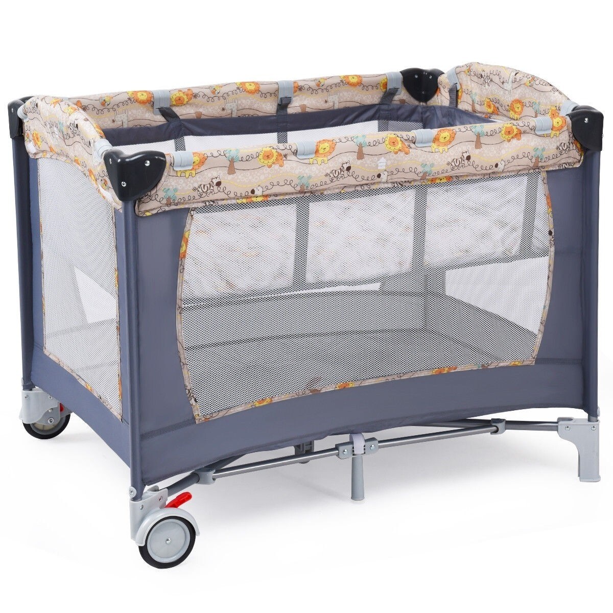 Foldable 2 Color Baby Crib Playpen Playard 40