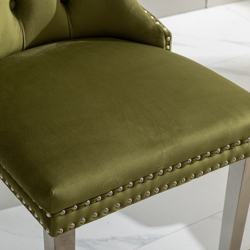 Contemporary Velvet Upholstered Dining Chair Set of 4