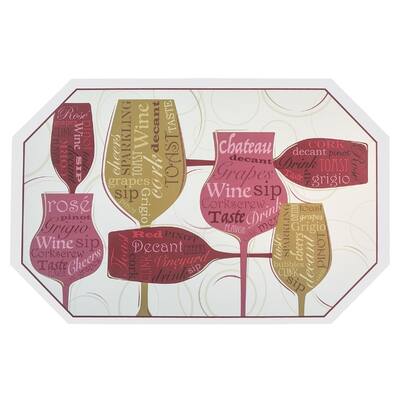 Plastic Placemat (Octagon) (Wine Glasses) - Set of 12
