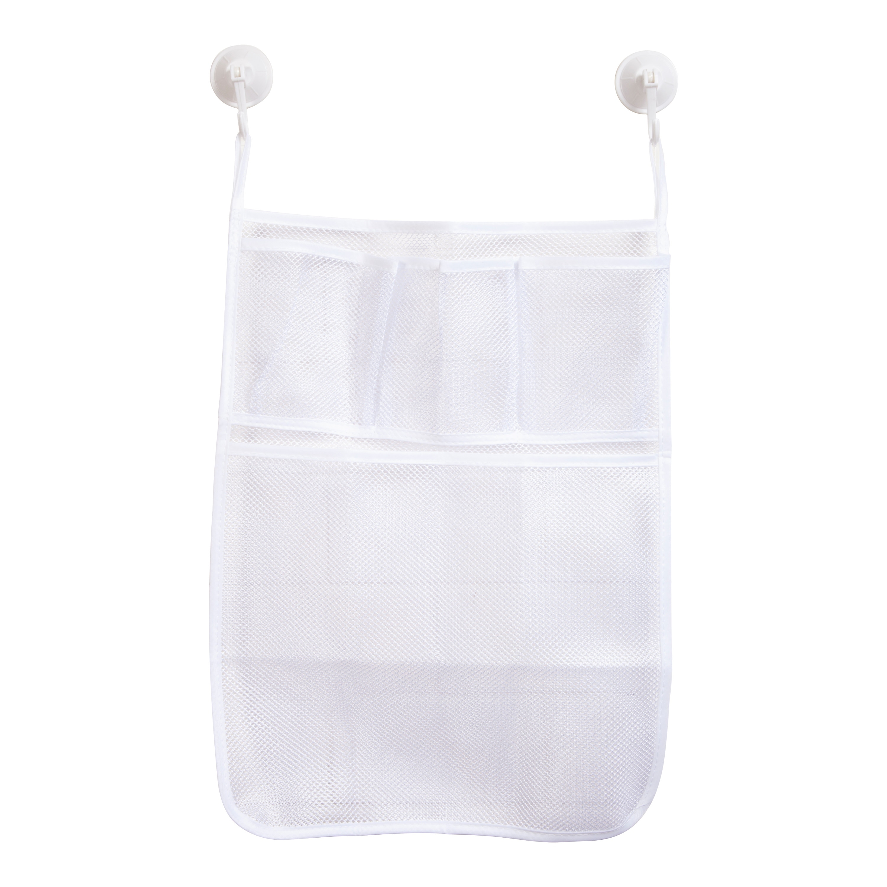 Kenney 4-Pocket Hanging Mesh Suction Shower Organization Caddy - White - 13